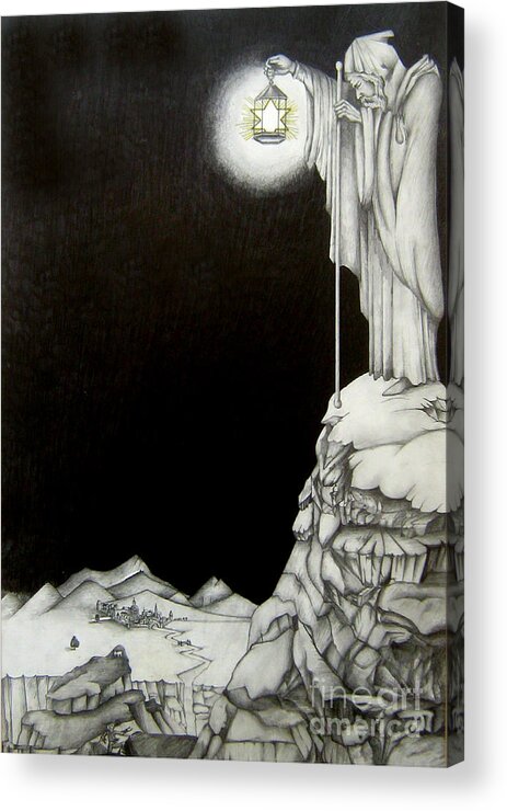 Heaven Acrylic Print featuring the drawing Stairway to Heaven by Bella Apollonia