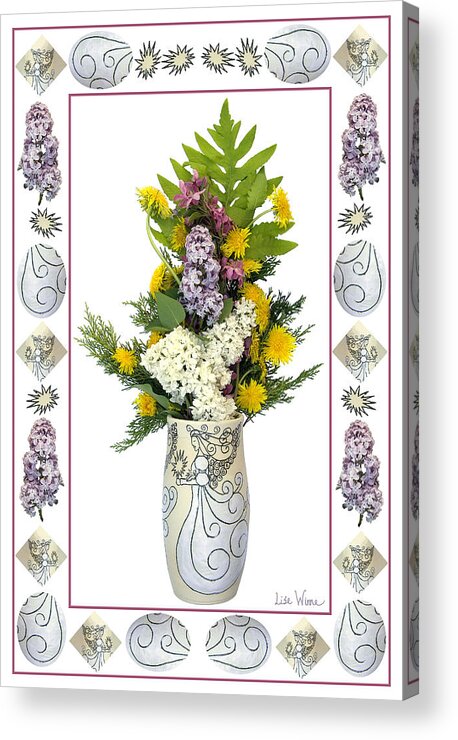 Vase By Lise Winne Acrylic Print featuring the photograph Star Vase with a Bouquet From Heaven by Lise Winne