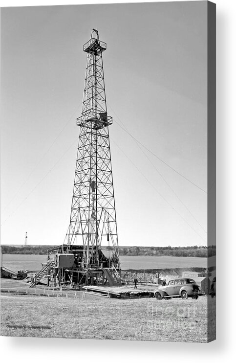 Oil Field Acrylic Print featuring the photograph Steel Oil Derrick by Larry Keahey