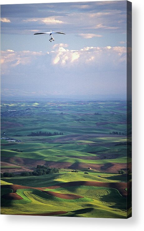 Outdoors Acrylic Print featuring the photograph Steptoe Butte Handglider by Doug Davidson