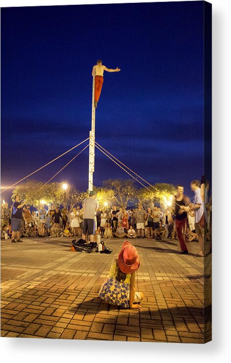 Charles Harden Acrylic Print featuring the photograph Street Performer Key west by Charles Harden