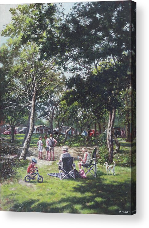 Camping Acrylic Print featuring the painting Summer New Forest Picnic by Martin Davey