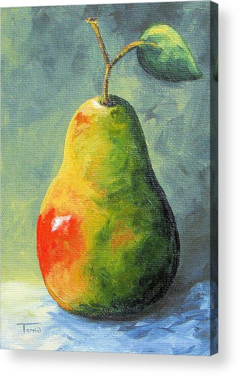 Pear Acrylic Print featuring the painting Summer Pear by Torrie Smiley
