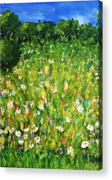 Landscape Acrylic Print featuring the painting The Glade by Evelina Popilian