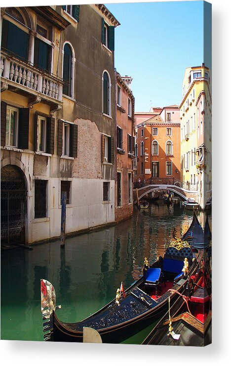 Venice Acrylic Print featuring the photograph Sun in a gondola IV by Elena Perelman