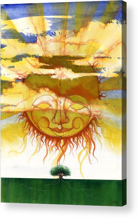 Sun Acrylic Print featuring the mixed media Sun1 by Anthony Burks Sr