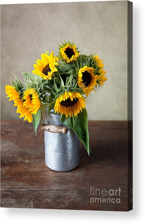 Sunflower Acrylic Print featuring the photograph Sunflowers by Nailia Schwarz