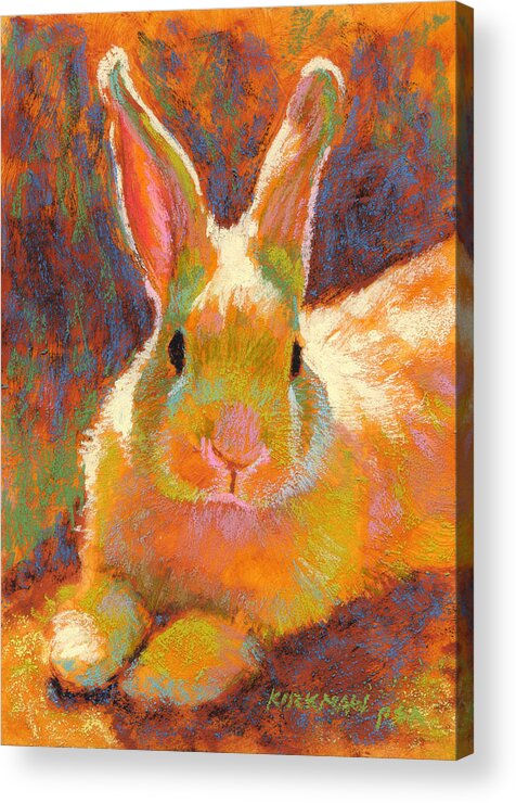 Rabbit Acrylic Print featuring the pastel Sunny Bun by Rita Kirkman