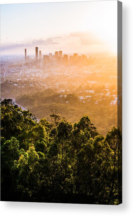 Brisbane Acrylic Print featuring the photograph Sunrise Over Brisbane by Parker Cunningham
