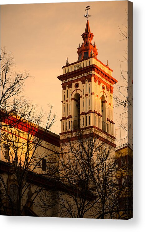 Iglesia Acrylic Print featuring the photograph Sunset in Seville - San Roque by AM FineArtPrints