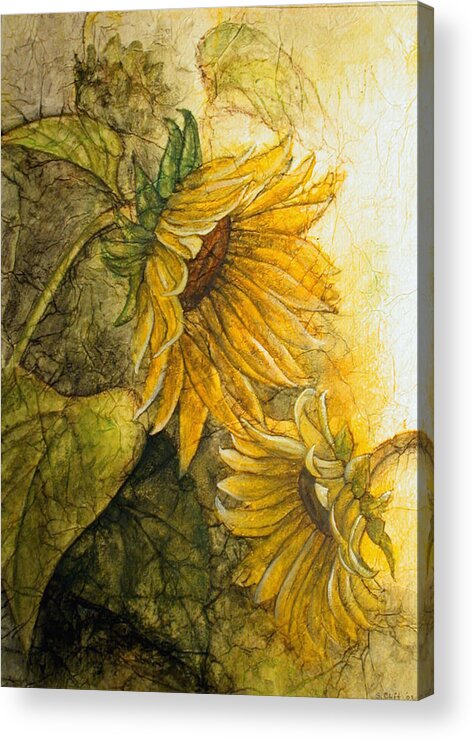 Flowers Acrylic Print featuring the painting Sunworshippers I by Sandy Clift