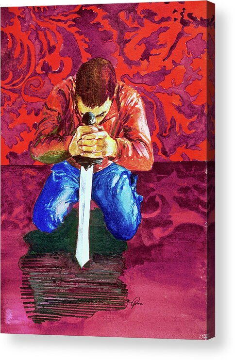 Swords Acrylic Print featuring the painting Swords on the Playground by Rene Capone