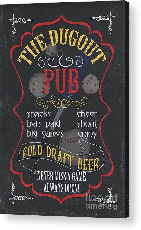 Beer Acrylic Print featuring the painting The Dugout Pub by Debbie DeWitt