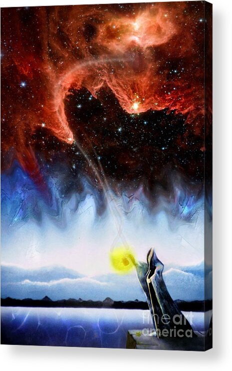Fantasy Image Acrylic Print featuring the painting The Hermit's Path by David Neace