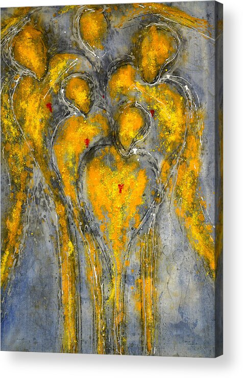 Guardians Acrylic Print featuring the painting The Immortal Guardians of Mortals by Giorgio Tuscani