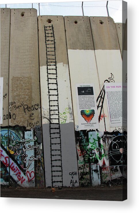 Black Acrylic Print featuring the photograph The Ladder by Munir Alawi