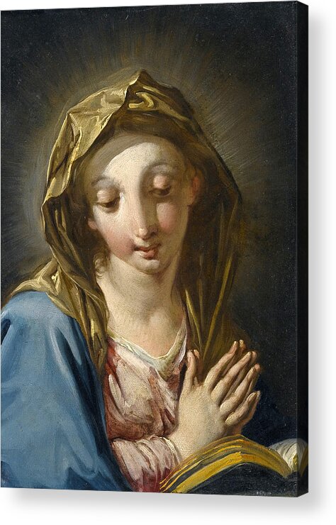 Giambattista Pittoni Acrylic Print featuring the painting The Madonna annunciate by Giambattista Pittoni