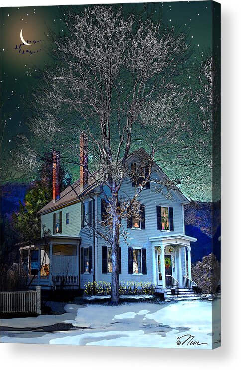 Vermont Acrylic Print featuring the digital art The Noble House by Nancy Griswold