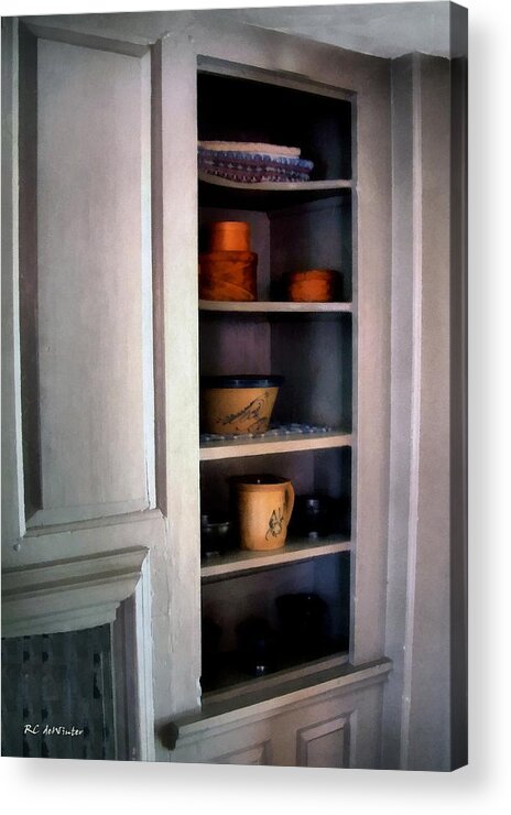 Cupboard Acrylic Print featuring the painting The Painted Pine Cupboard by RC DeWinter