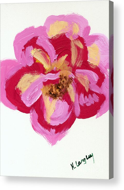 Floral Acrylic Print featuring the painting The Rose by Helena M Langley