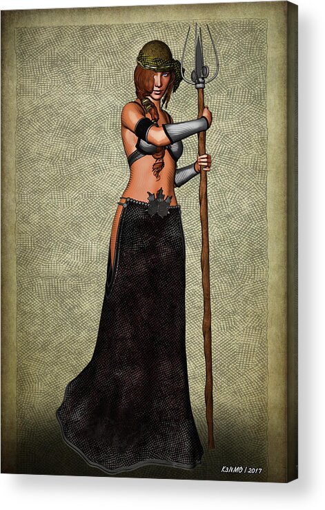 Fantasy Acrylic Print featuring the digital art The Sorceress Mage by Ken Morris