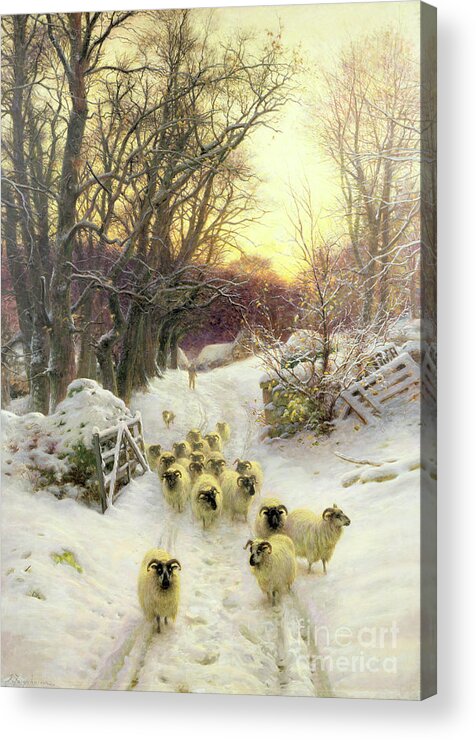 Sunset Acrylic Print featuring the painting The Sun Had Closed the Winter's Day by Joseph Farquharson
