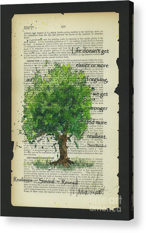 Survivor Tree Acrylic Print featuring the painting The Survivor Tree 9/11 by Maria Hunt