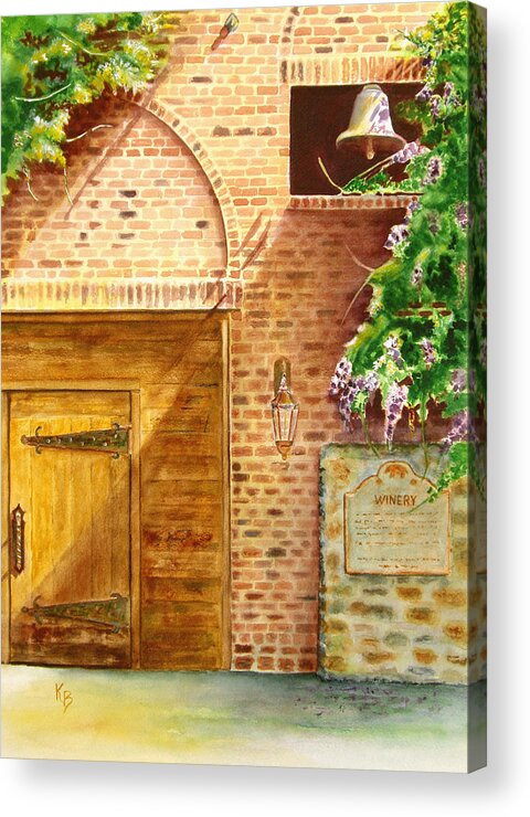 Winery Acrylic Print featuring the painting The Winery by Karen Fleschler
