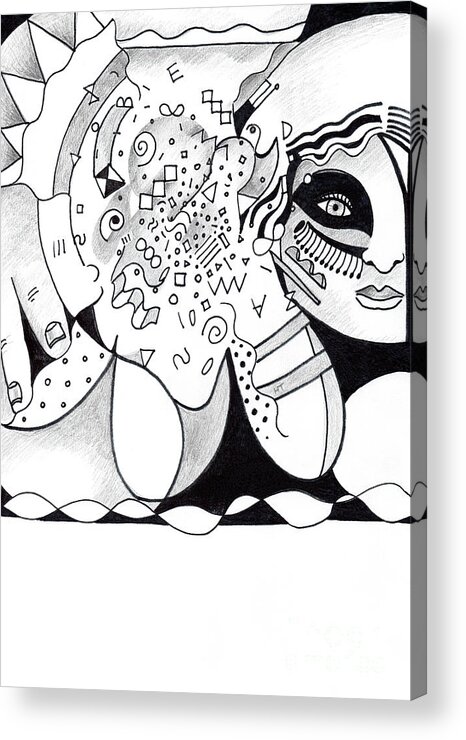 The Dark Feminine Acrylic Print featuring the drawing Then There Is That by Helena Tiainen
