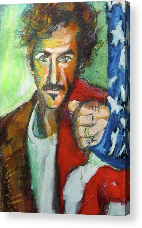 Sean Penn Acrylic Print featuring the painting Think by Les Leffingwell