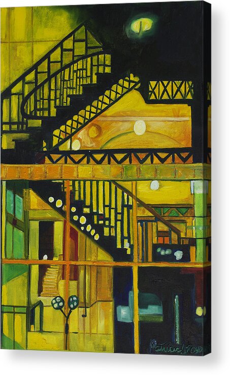 Abstract Acrylic Print featuring the painting Through Parisian Glass by Patricia Arroyo
