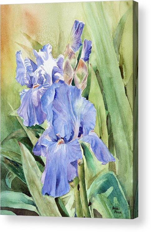 Irises Acrylic Print featuring the painting Touched by the Sun by Bobbi Price