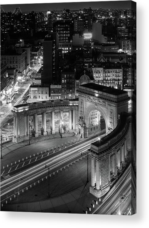 New York Acrylic Print featuring the photograph Triumphal Arch and Colonnade by Stephen Russell Shilling