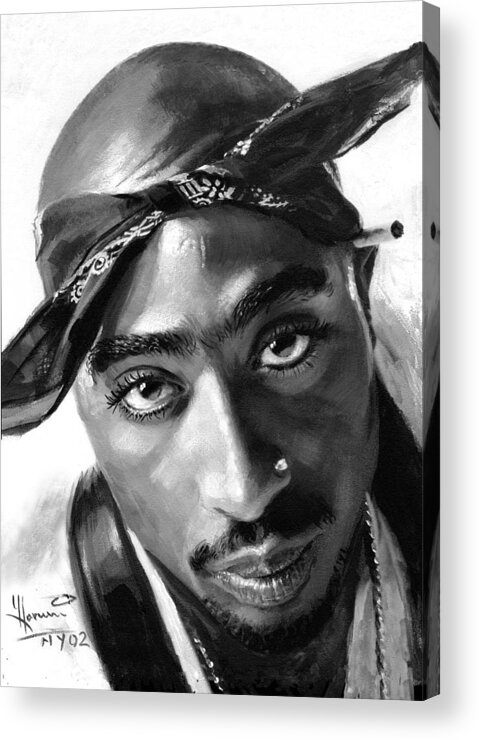 #faatoppicks Acrylic Print featuring the painting Tupac Shakur by Ylli Haruni