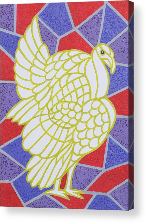 Turkey Acrylic Print featuring the painting Turkey on Stained Glass by Pat Scott