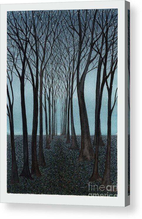Fantasy Acrylic Print featuring the painting Twilight Forest by Hilda Wagner