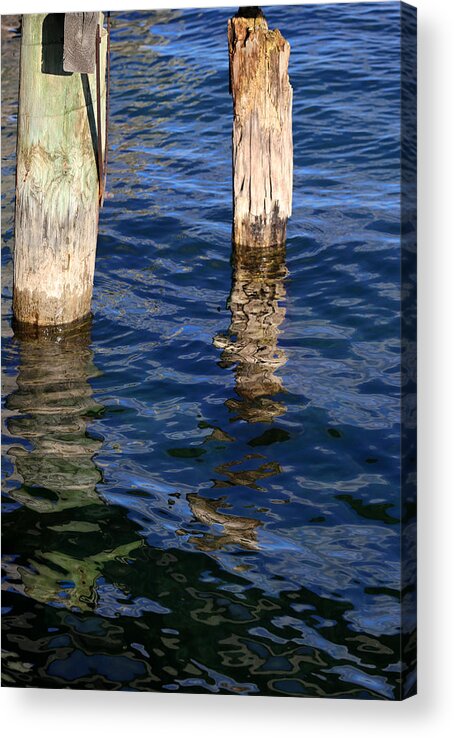Pilings Acrylic Print featuring the photograph Two Old Pilings 2 by Mary Bedy