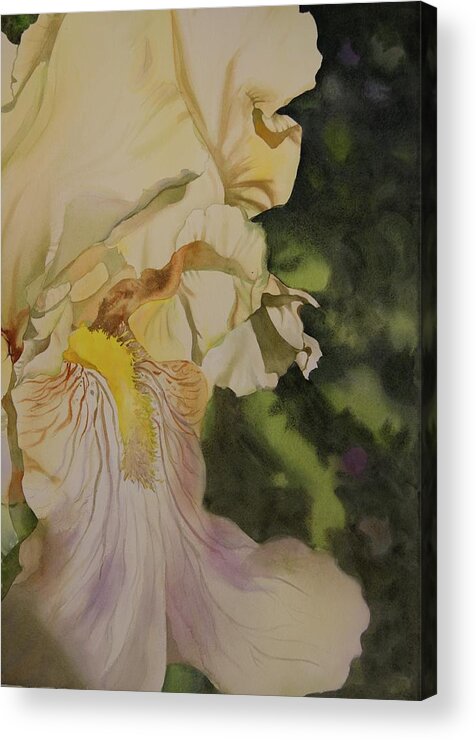 Iris Acrylic Print featuring the painting Unconventional Iris by Marlene Gremillion