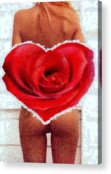 Heart Acrylic Print featuring the digital art Valentines Pinup by Rafael Salazar