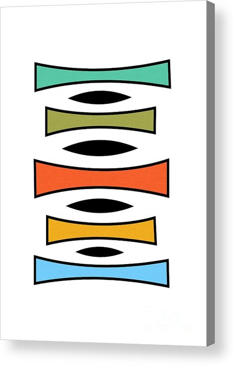 Mid Century Modern Acrylic Print featuring the digital art Vertical Trapezoids by Donna Mibus