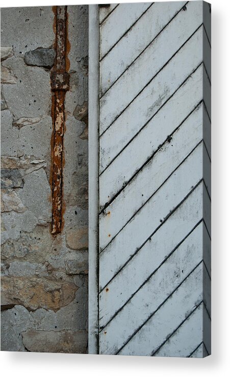 Barn Door Acrylic Print featuring the photograph Vintage Barn Door And Strap by Jani Freimann