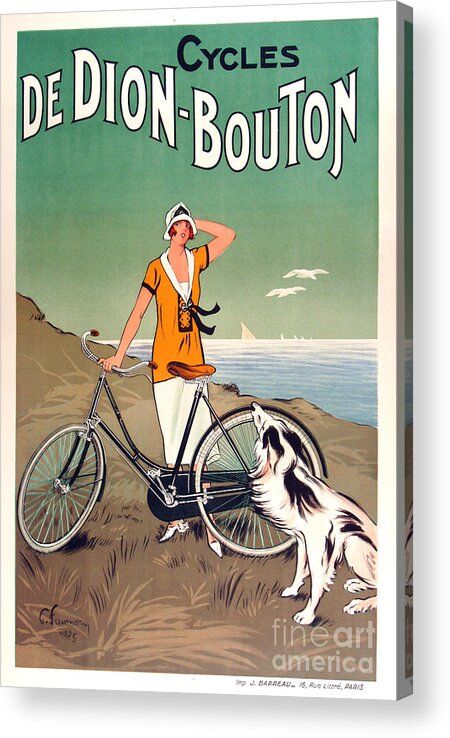 Bicycle Acrylic Print featuring the painting Vintage Bicycle Advertising by Mindy Sommers