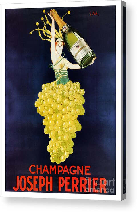 Champagne Acrylic Print featuring the painting Vintage French Champagne by Mindy Sommers
