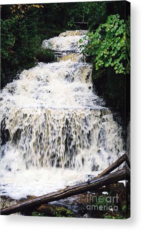 Michigan Acrylic Print featuring the photograph Wagner Falls 1 by Karin Tessin