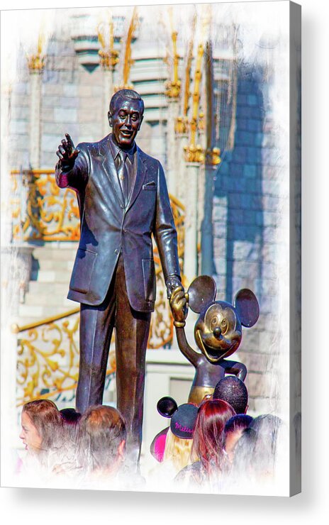 Magic Kingdom Acrylic Print featuring the photograph Walt and Mickey by Mark Andrew Thomas