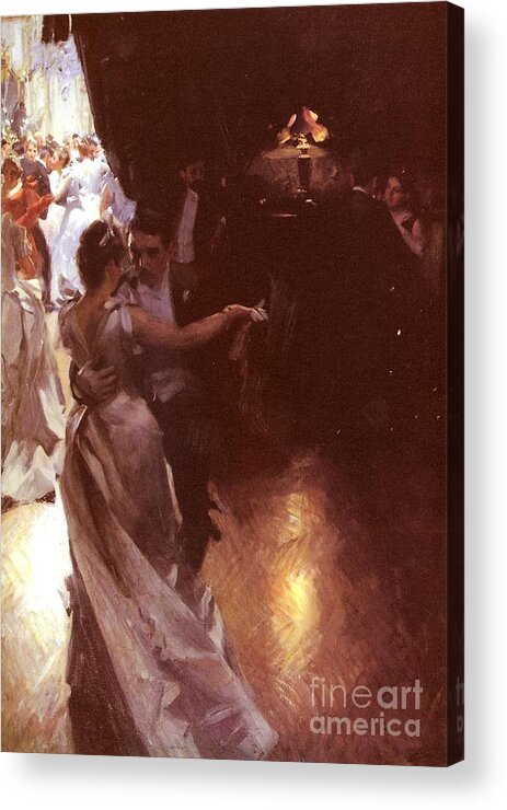 Anders Zorn Acrylic Print featuring the painting Waltz by Anders Zorn