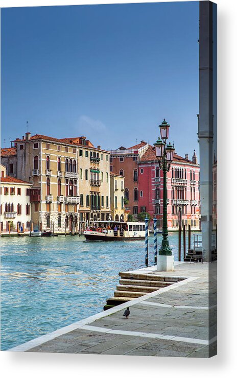 Venice Acrylic Print featuring the photograph Water Taxi Grand Canal Venice by Maggie Mccall