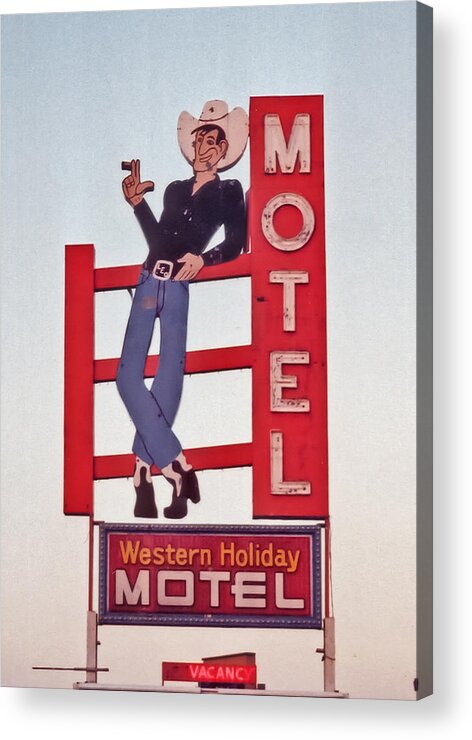 Film Acrylic Print featuring the photograph Western Holiday Motel by Matthew Bamberg