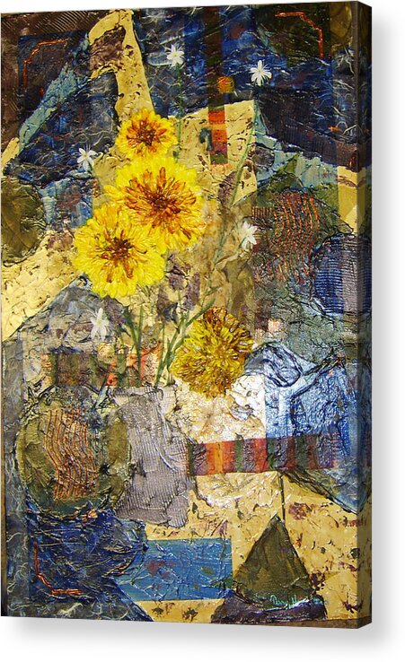 Abstract Acrylic Print featuring the painting Winter Flowers by Terry Honstead