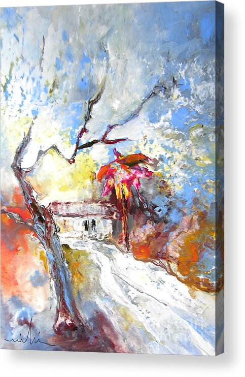 Spain Acrylic Print featuring the painting Winter in Spain by Miki De Goodaboom